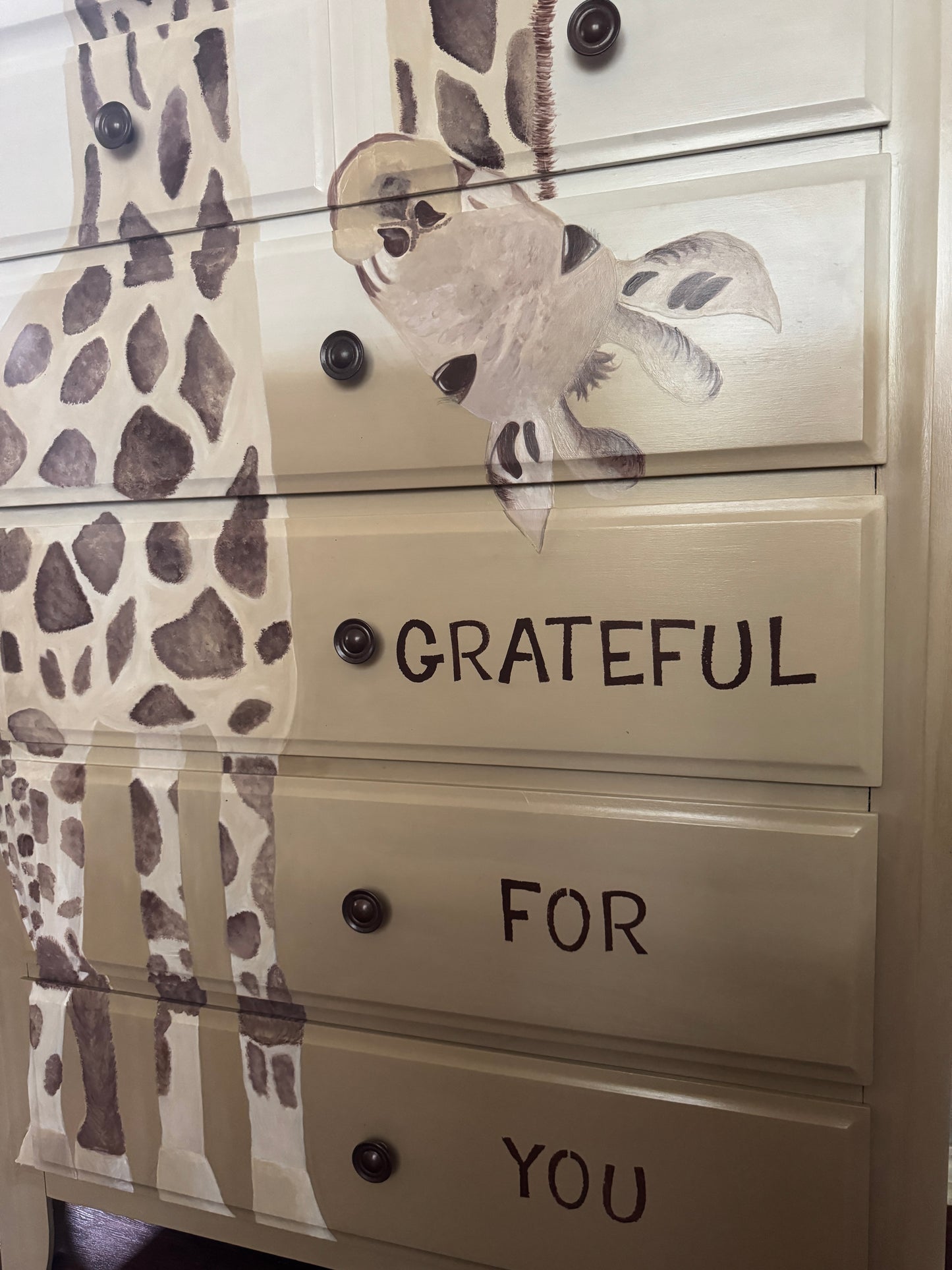 Hand painted Giraffe dresser