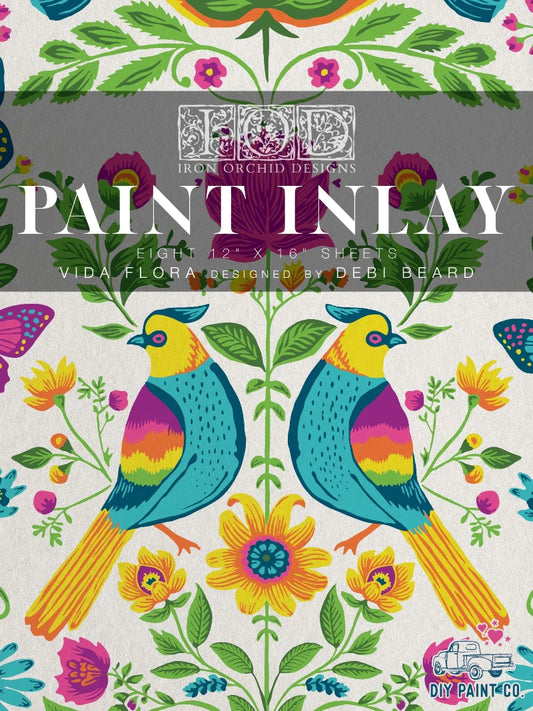 Vida Flora DIY Paint IOD Paint Inlay By Debi Beard of Debis Design Diary DIY Paint